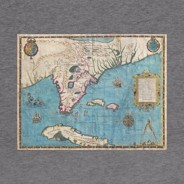 Historical Map of Florida (1591) by Bravuramedia